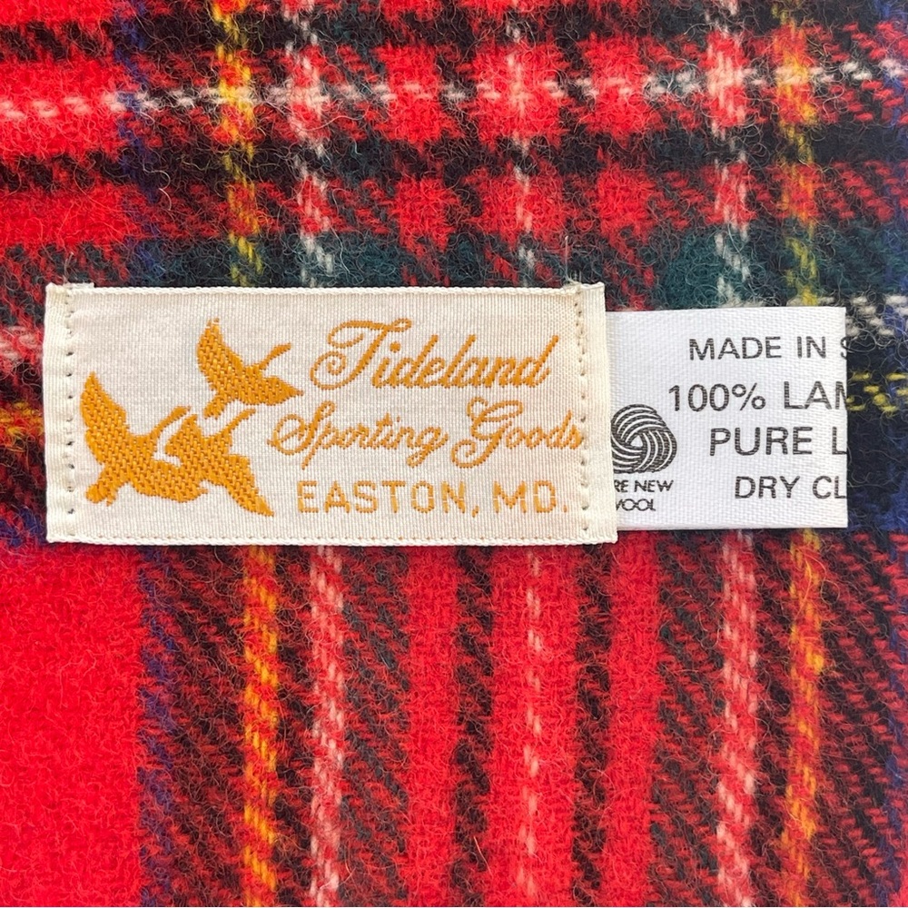 Vintage Red Tartan Plaid 100% Lambswool Scarf Made in Scotland - Picture 6 of 14